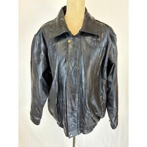 Maxam Brand Black Leather Jacket XLarge #0539
